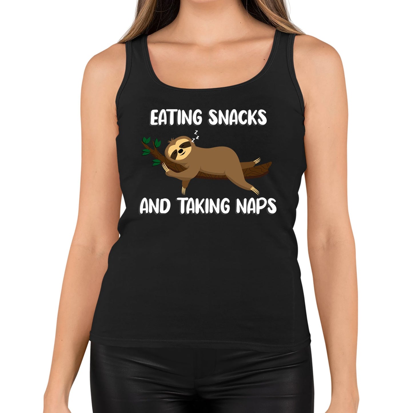 Eating Snack And Taking Naps Funny Sloth Womens Vest