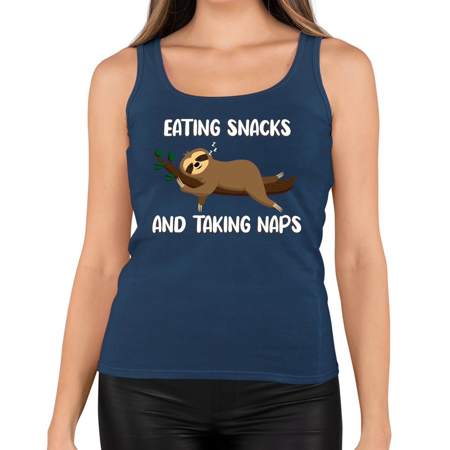 Eating Snack And Taking Naps Funny Sloth Womens Vest