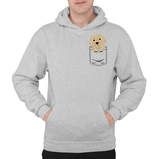 Puppy Pocket Print Mens Pullover Hoodie