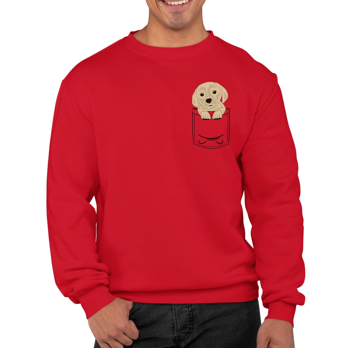 Puppy Pocket Print Mens Sweatshirt