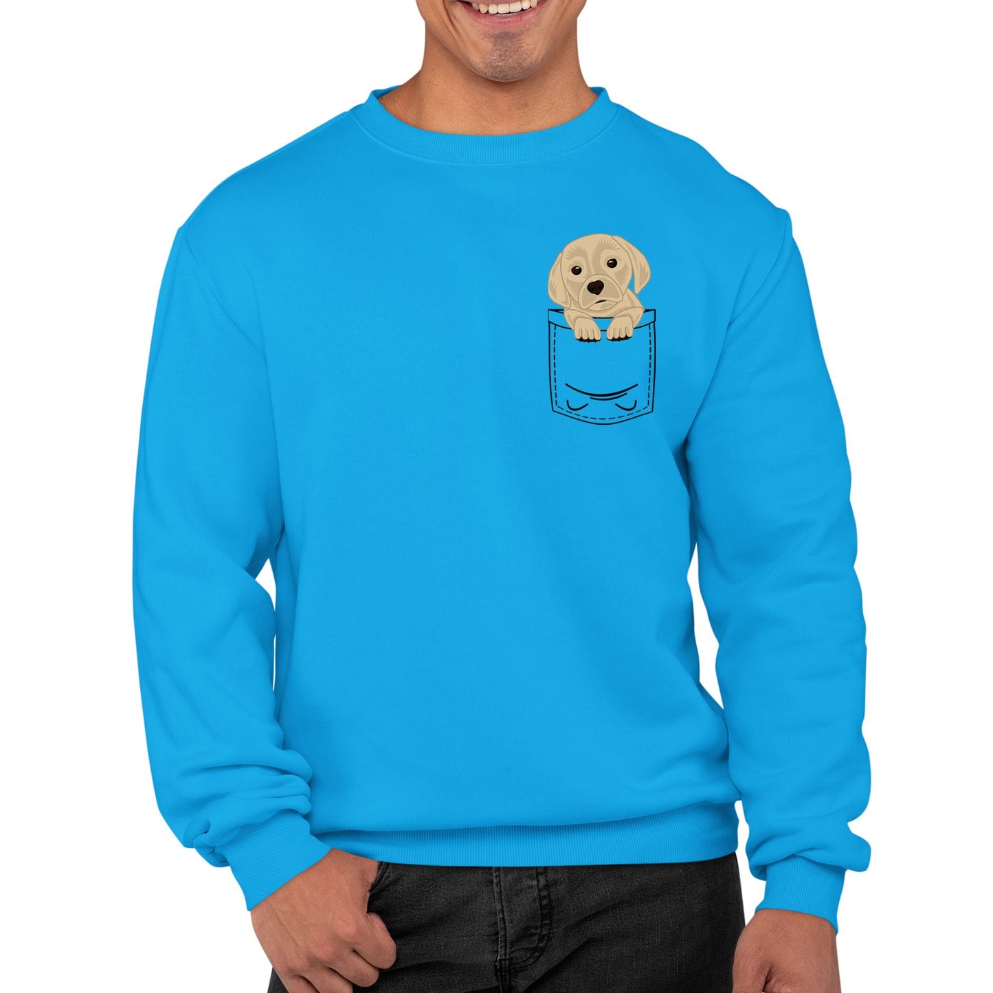 Puppy Pocket Print Mens Sweatshirt