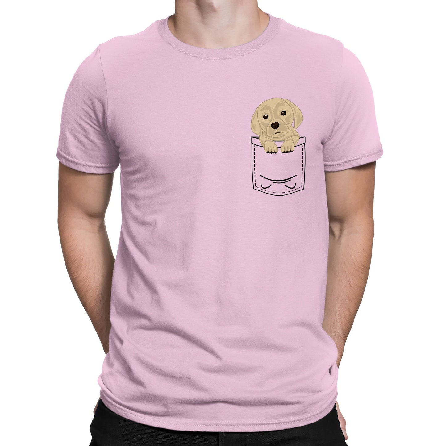 Puppy Pocket Print Mens T-shirt