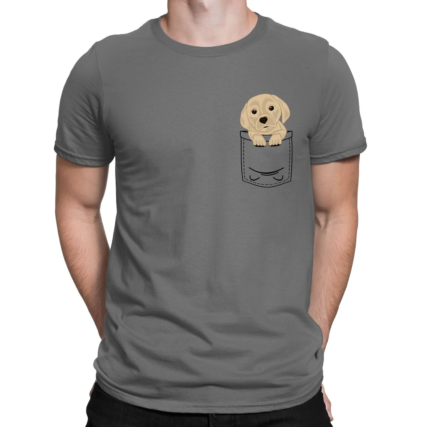 Puppy Pocket Print Mens T-shirt