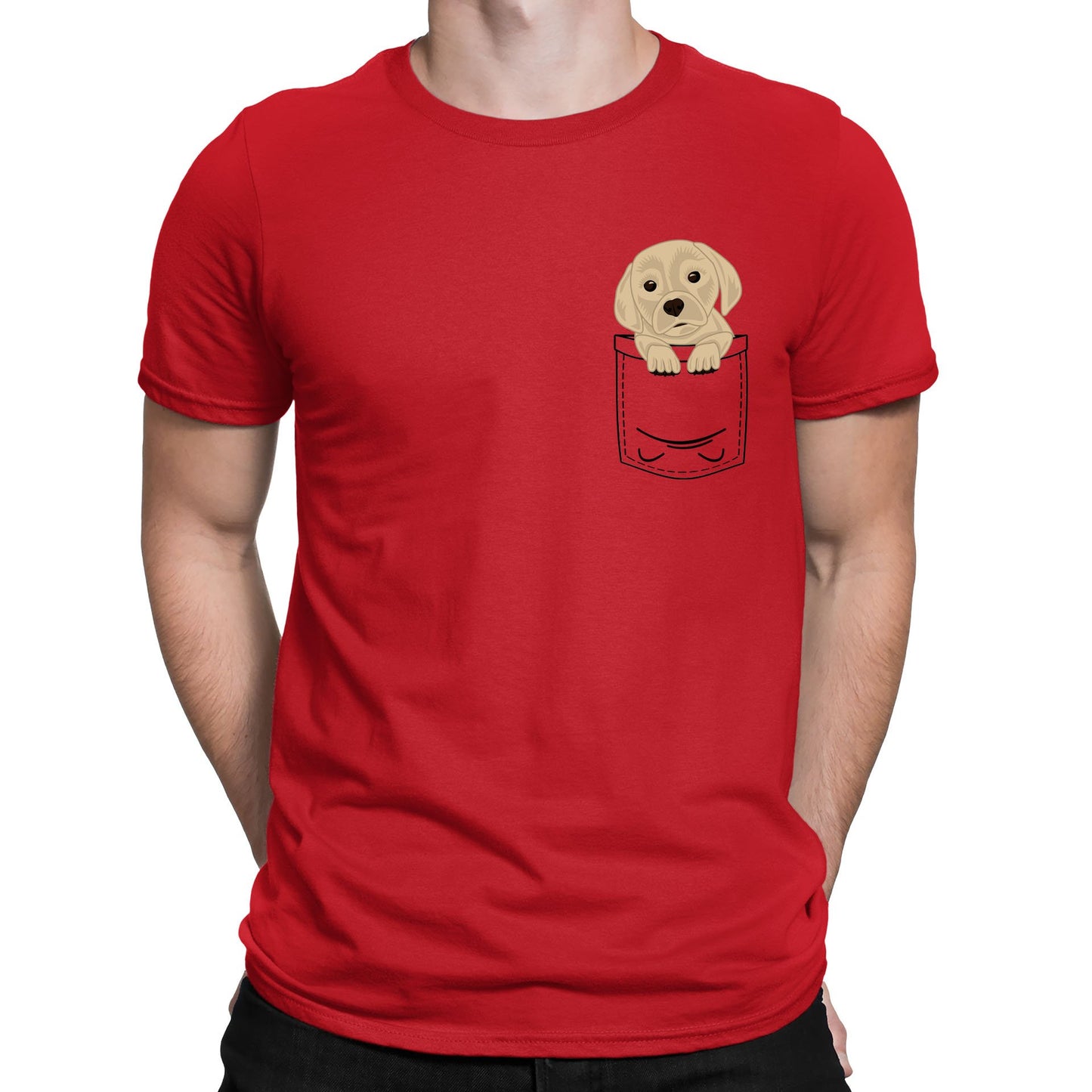 Puppy Pocket Print Mens T-shirt