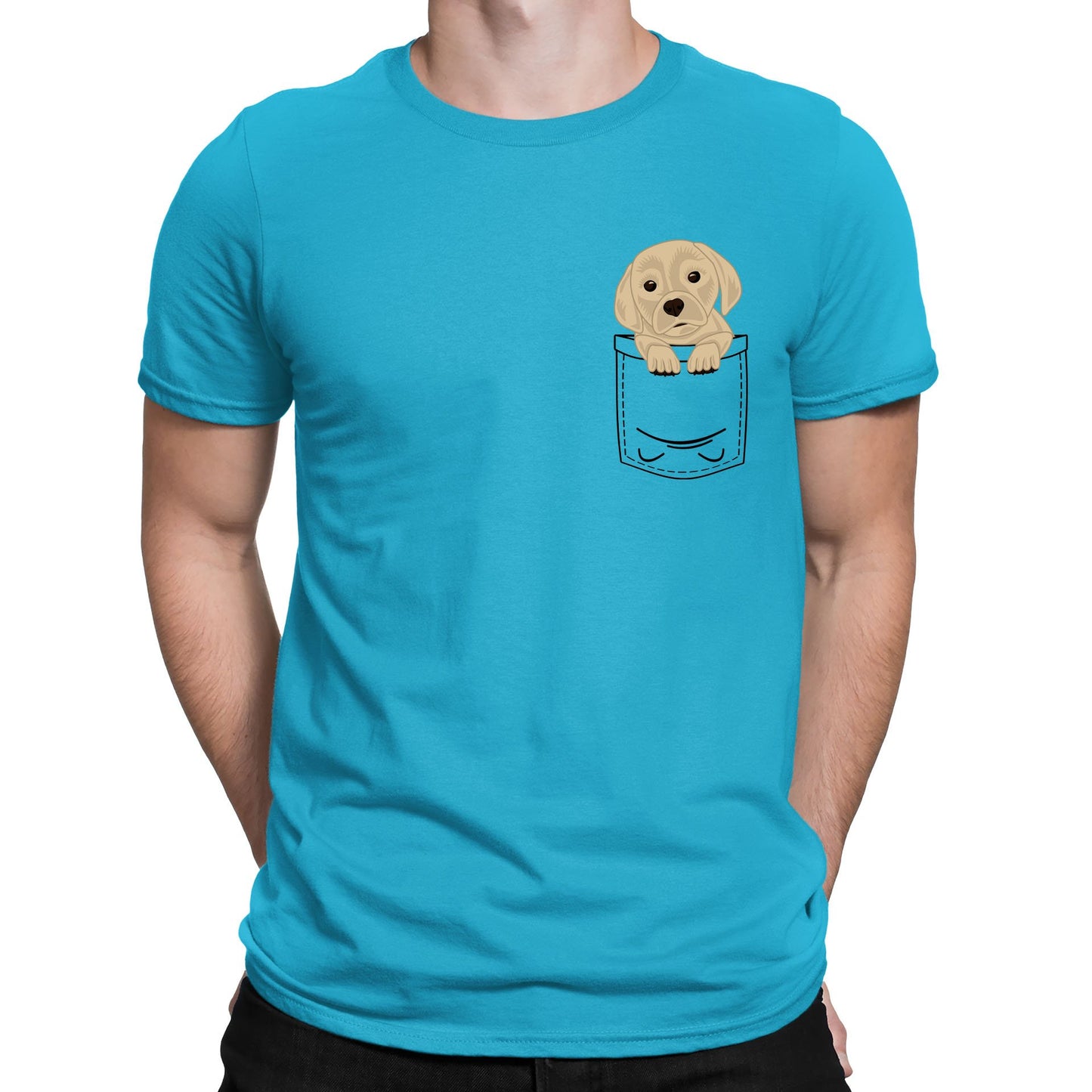 Puppy Pocket Print Mens T-shirt