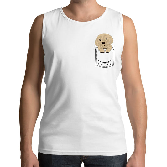 Puppy Pocket Print Mens Vest