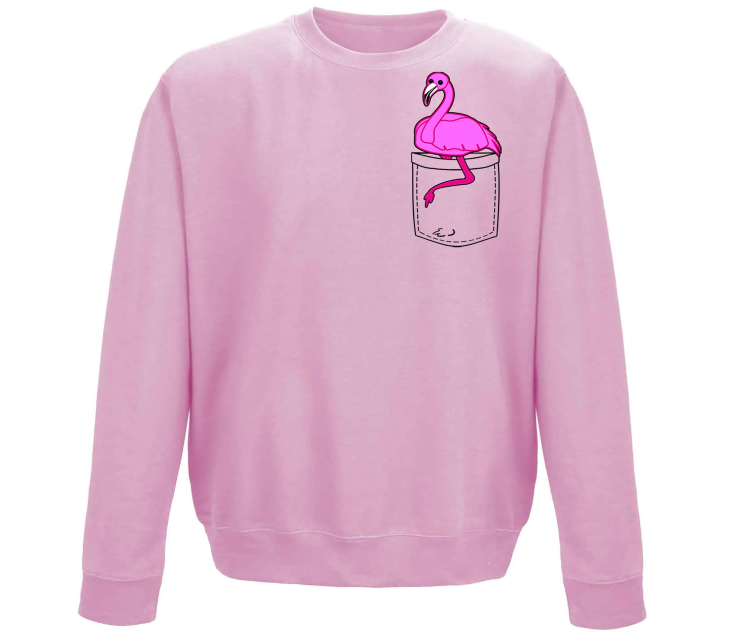 Flamingo Pocket Print Childrens Sweatshirt