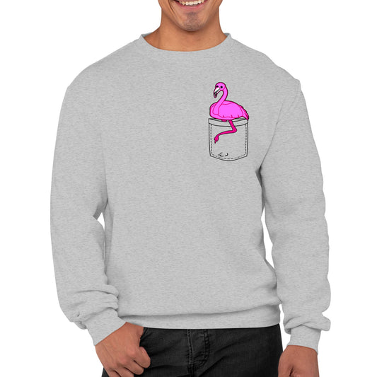 Flamingo Pocket Print Mens Sweatshirt