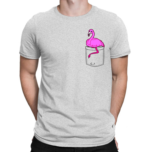 Flamingo Pocket Print Mens T-shirt