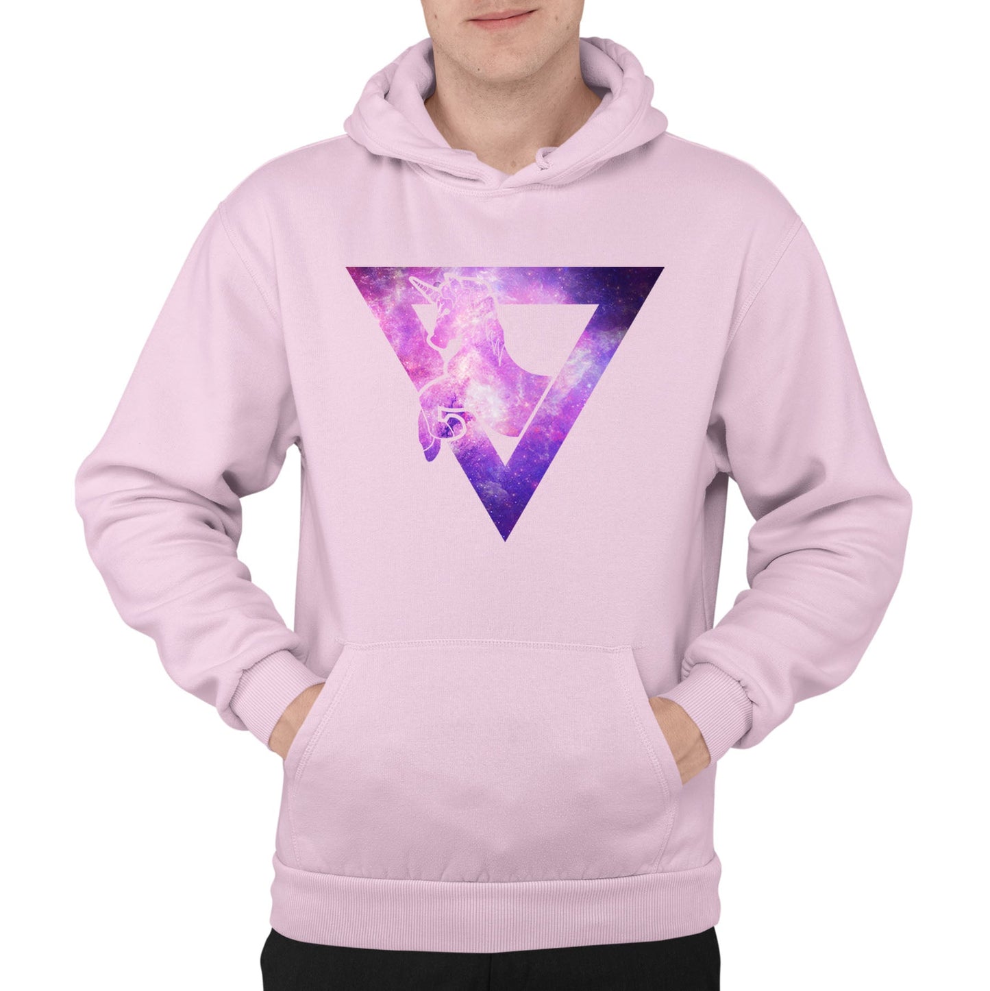 Galaxy Uniciorn Geometric Mens Pullover Hoodie