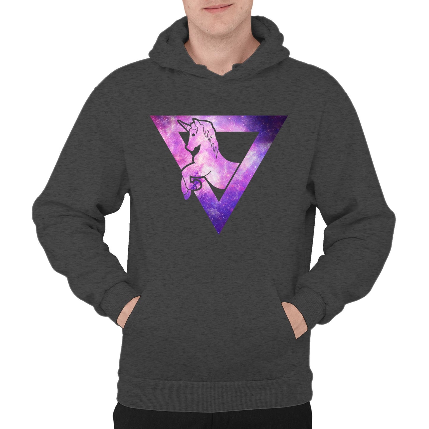 Galaxy Uniciorn Geometric Mens Pullover Hoodie