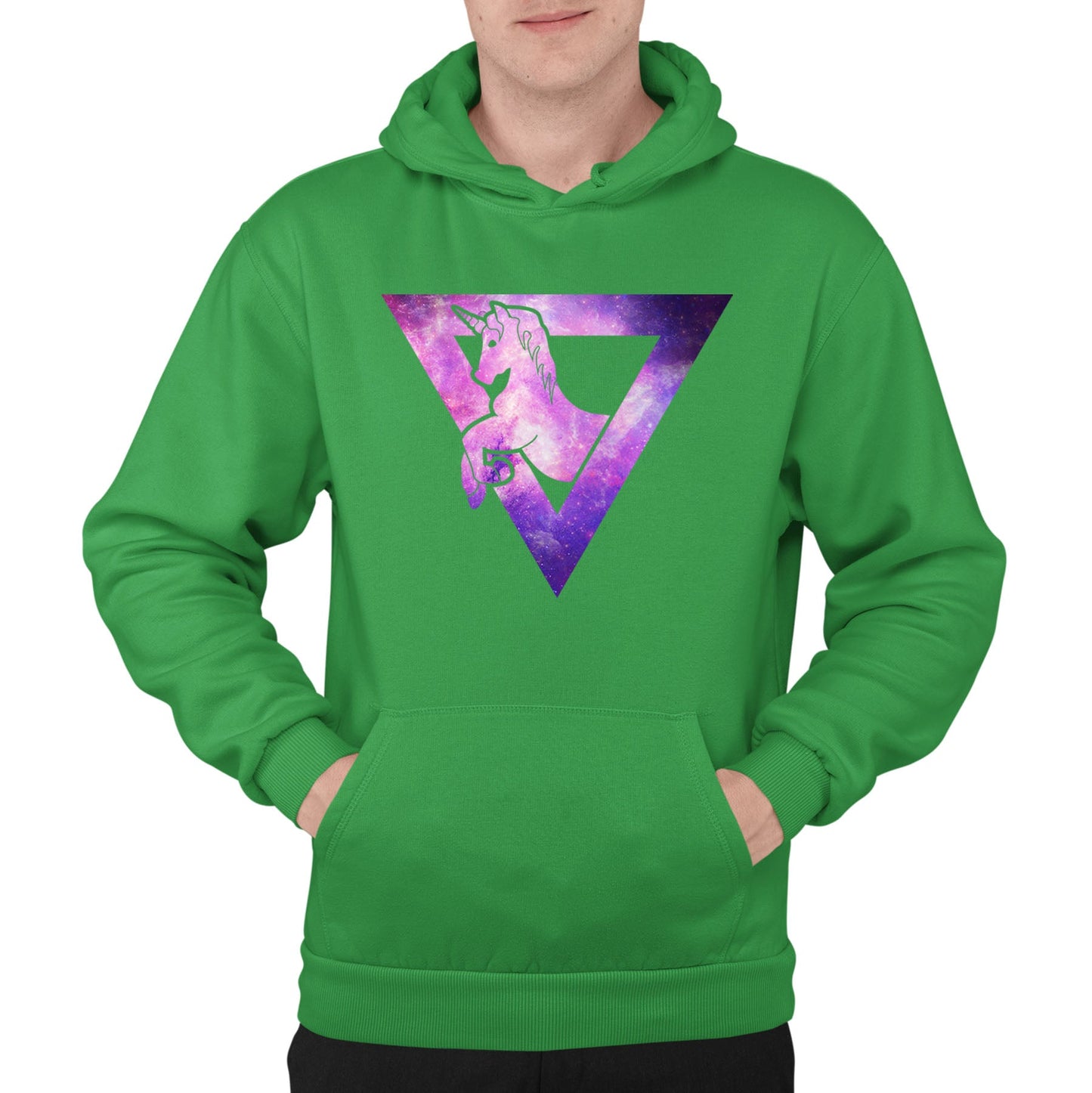 Galaxy Uniciorn Geometric Mens Pullover Hoodie