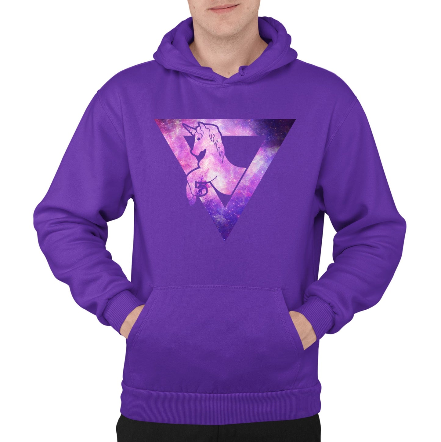 Galaxy Uniciorn Geometric Mens Pullover Hoodie