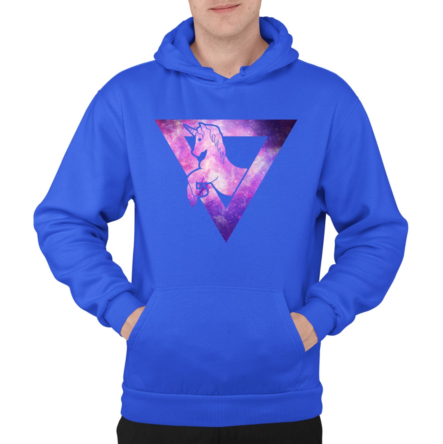 Galaxy Uniciorn Geometric Mens Pullover Hoodie