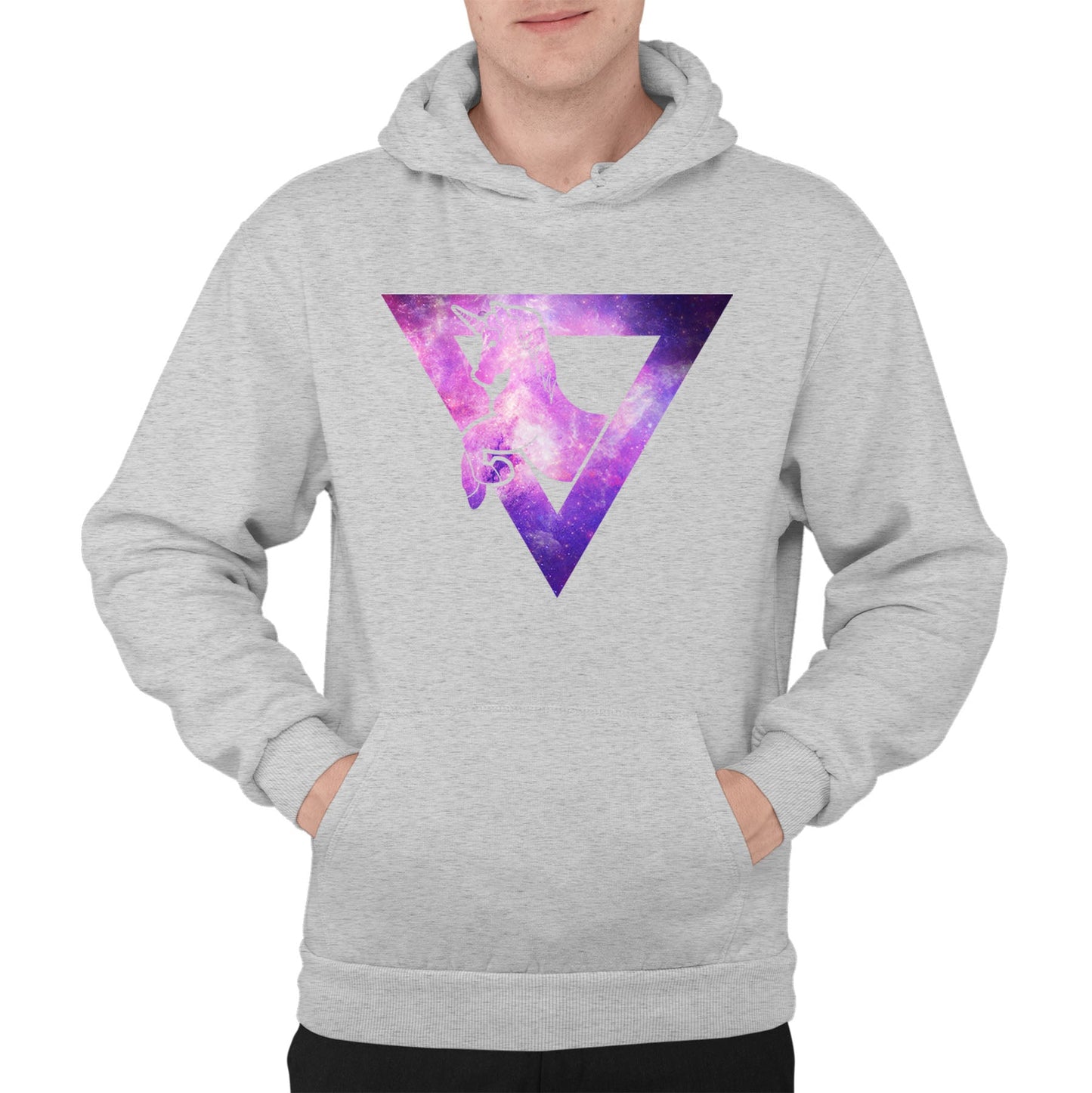 Galaxy Uniciorn Geometric Mens Pullover Hoodie