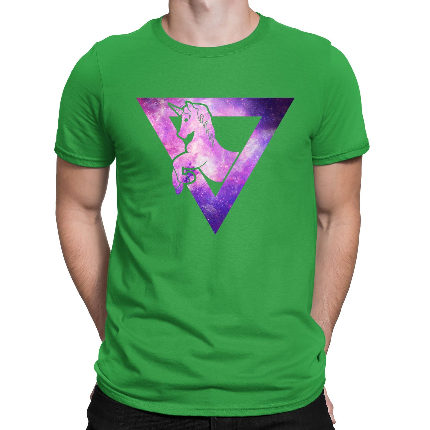 Galaxy Uniciorn Geometric Mens T-shirt