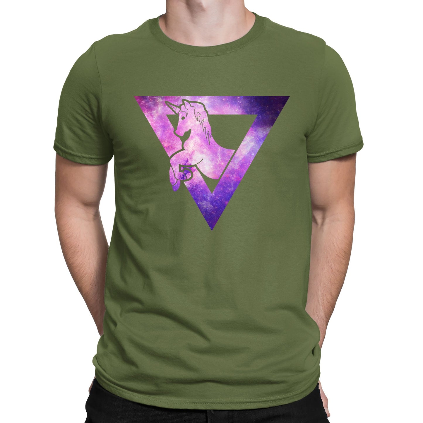 Galaxy Uniciorn Geometric Mens T-shirt