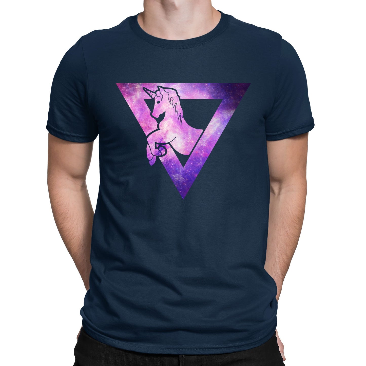 Galaxy Uniciorn Geometric Mens T-shirt