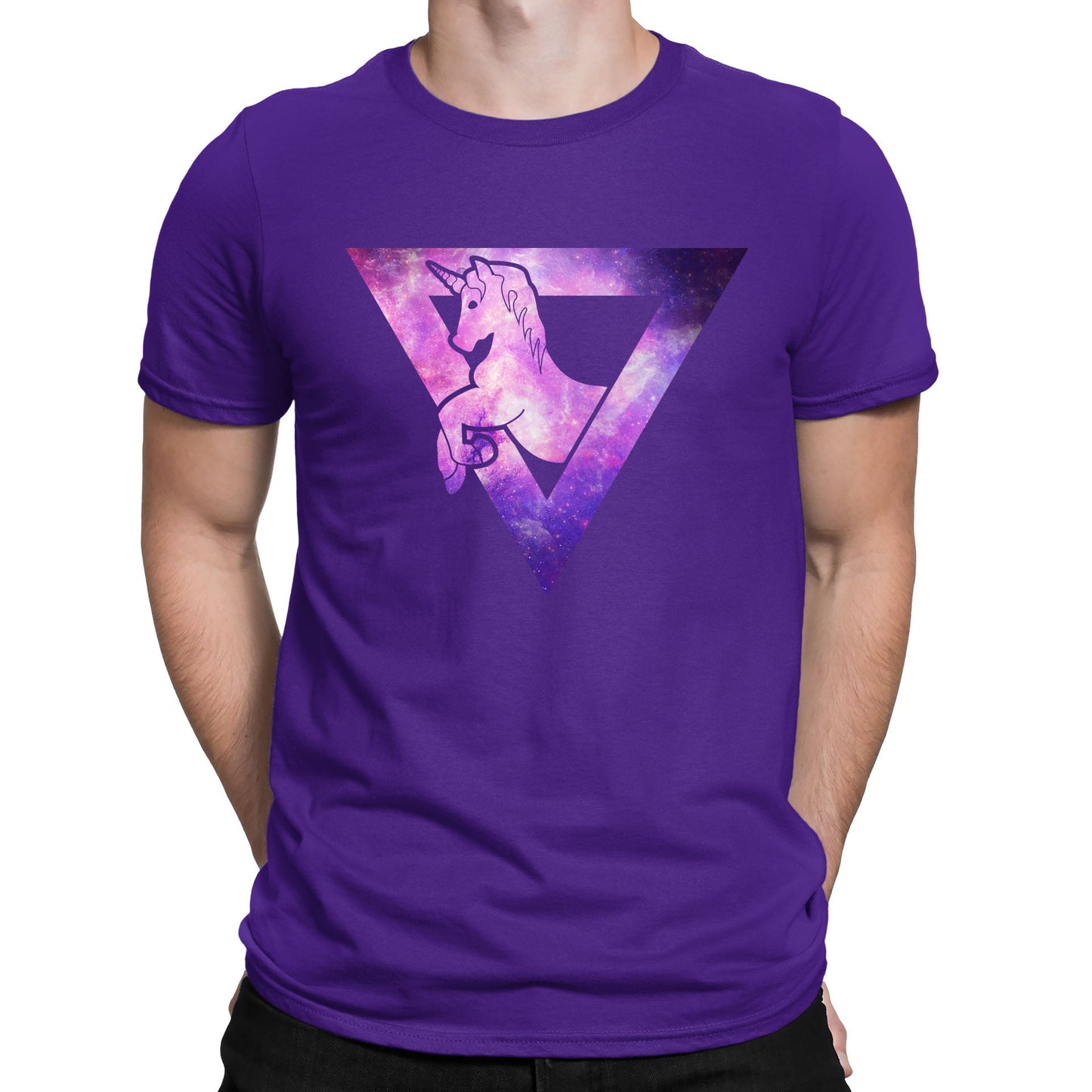 Galaxy Uniciorn Geometric Mens T-shirt