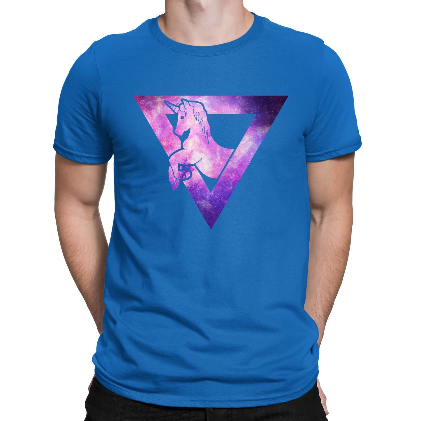 Galaxy Uniciorn Geometric Mens T-shirt