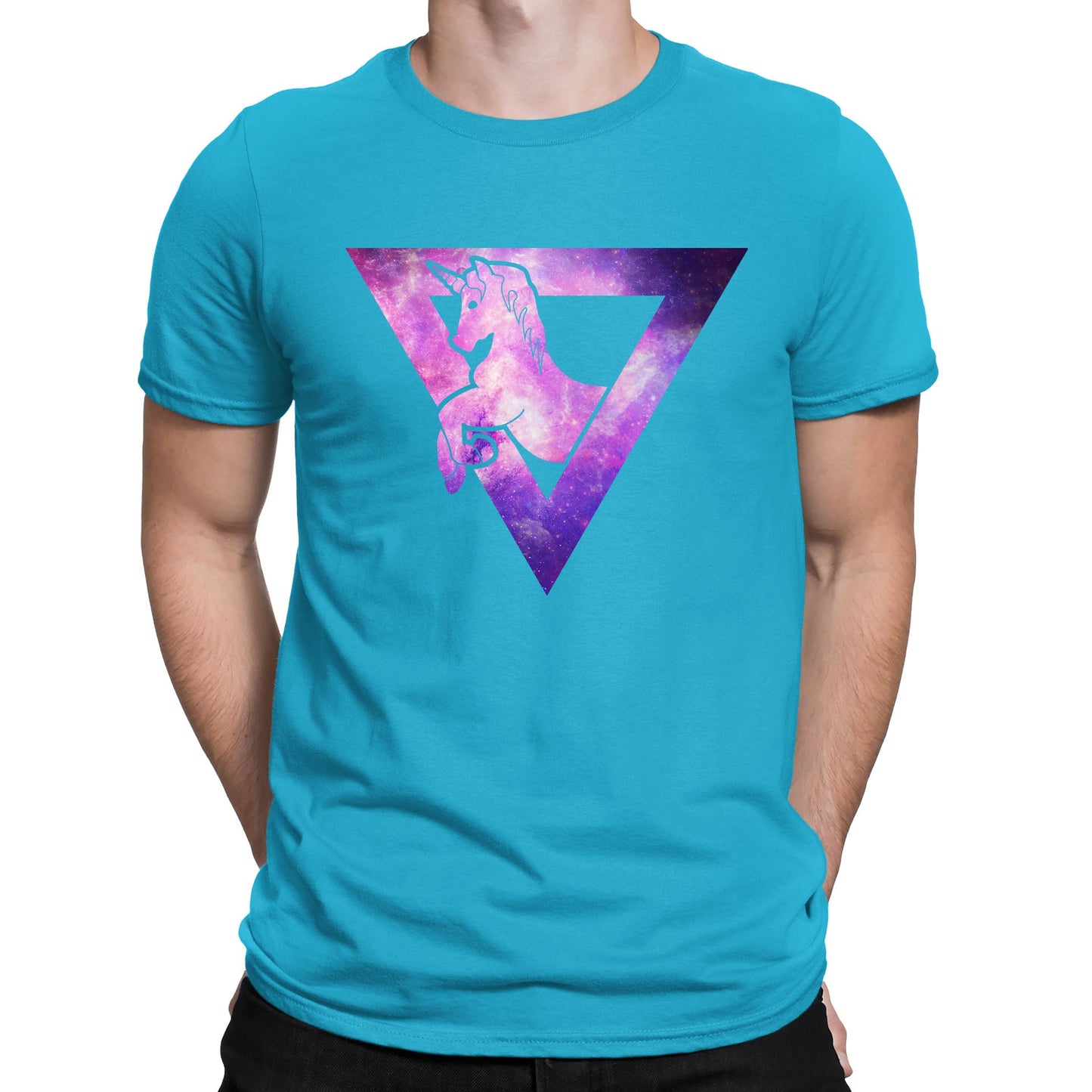 Galaxy Uniciorn Geometric Mens T-shirt