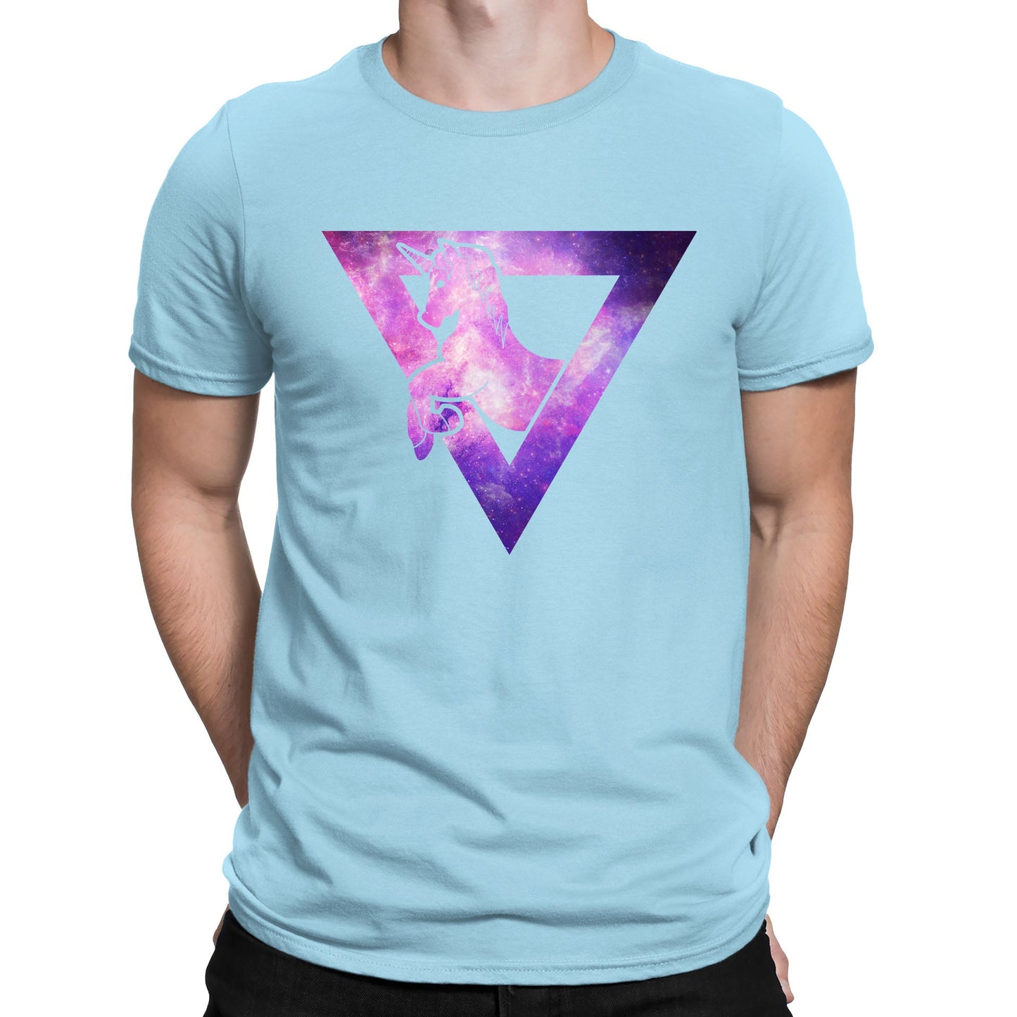 Galaxy Uniciorn Geometric Mens T-shirt