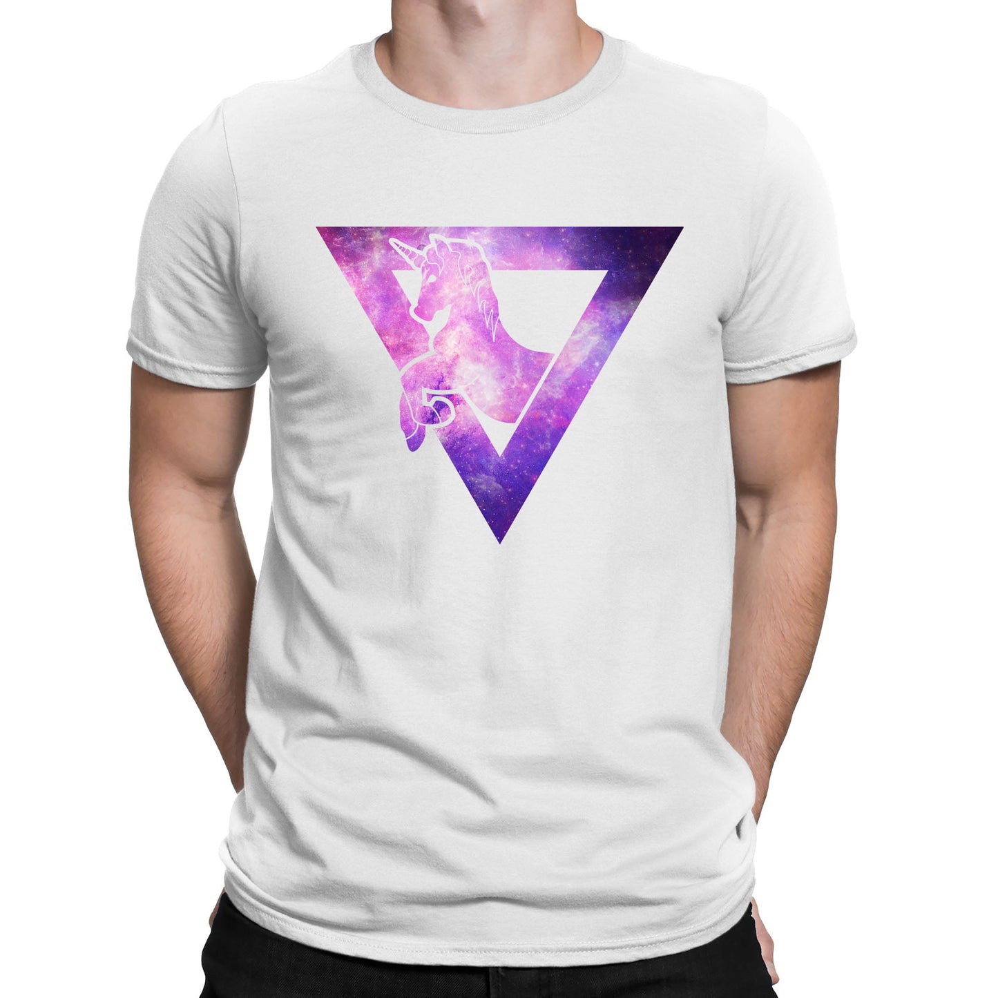 Galaxy Uniciorn Geometric Mens T-shirt