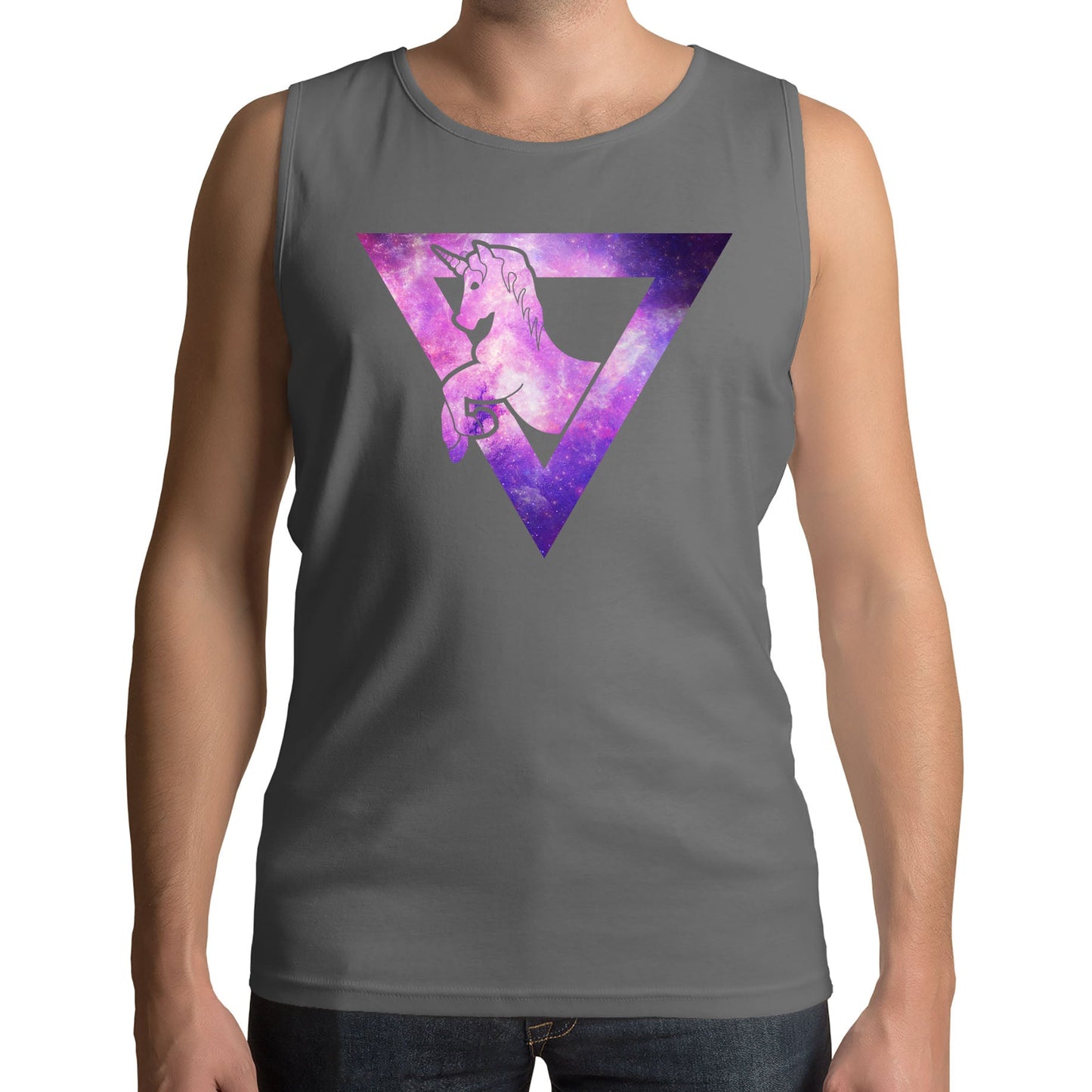 Galaxy Uniciorn Geometric Mens Vest