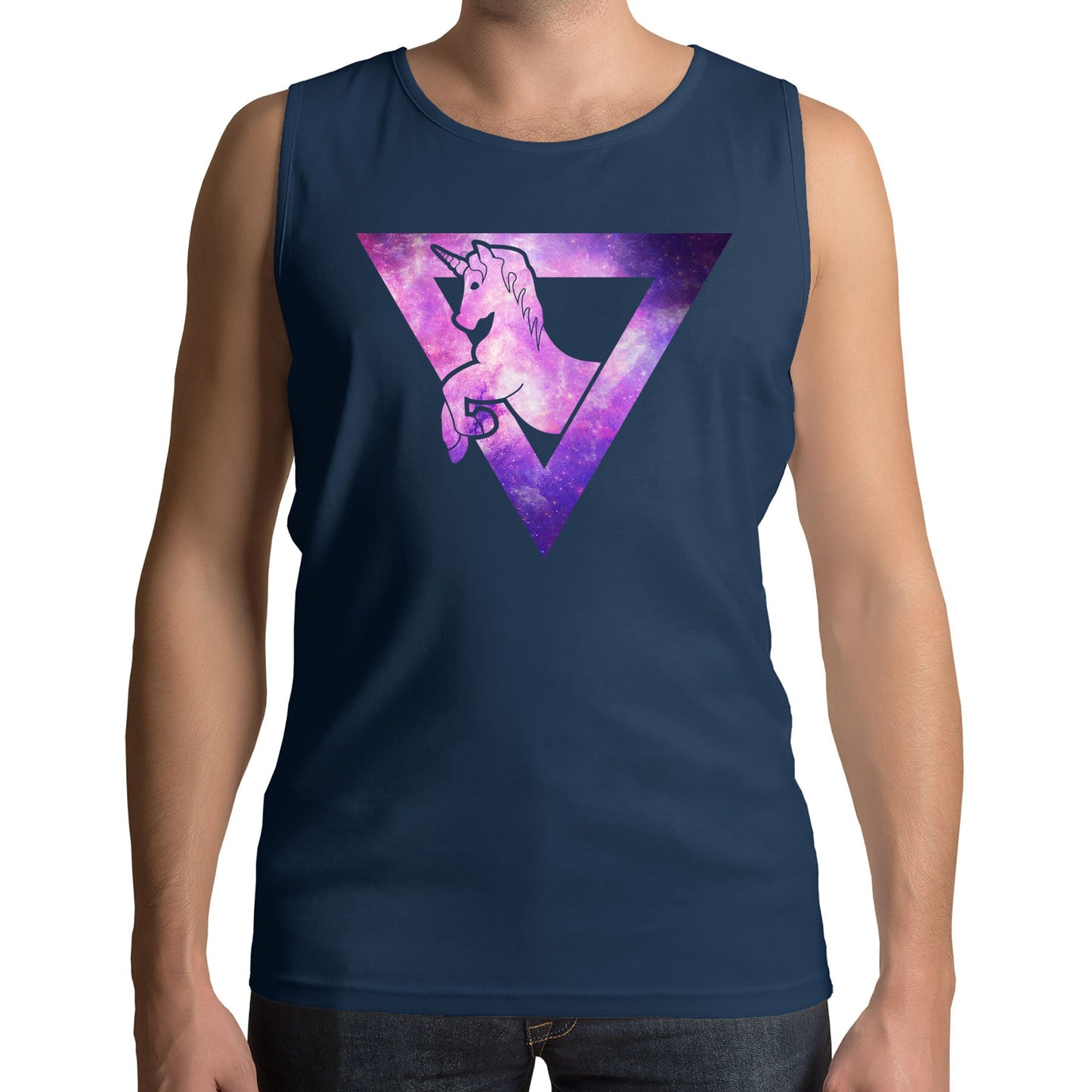 Galaxy Uniciorn Geometric Mens Vest