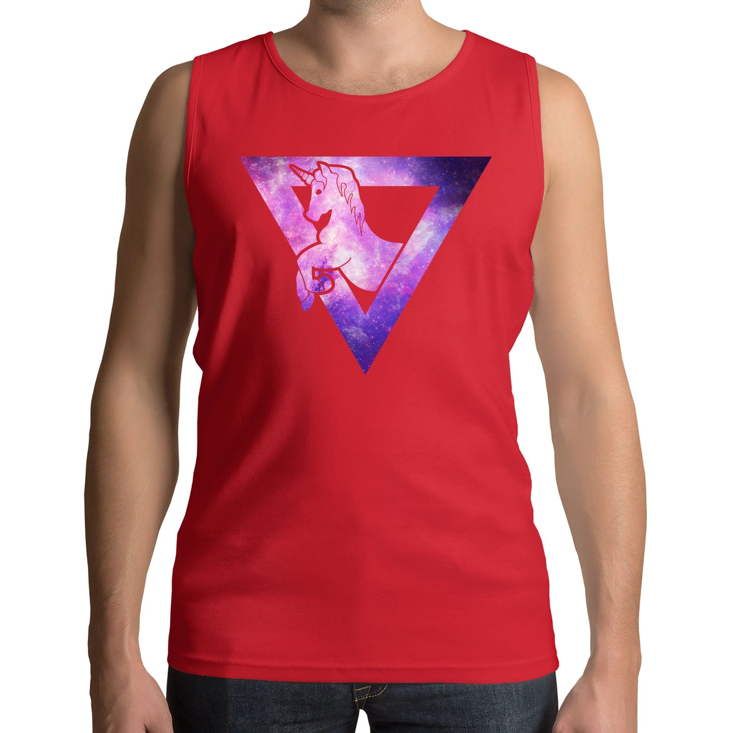 Galaxy Uniciorn Geometric Mens Vest