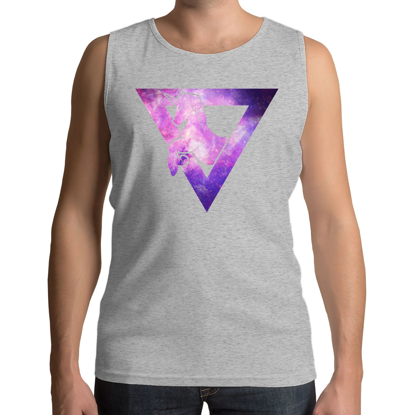 Galaxy Uniciorn Geometric Mens Vest