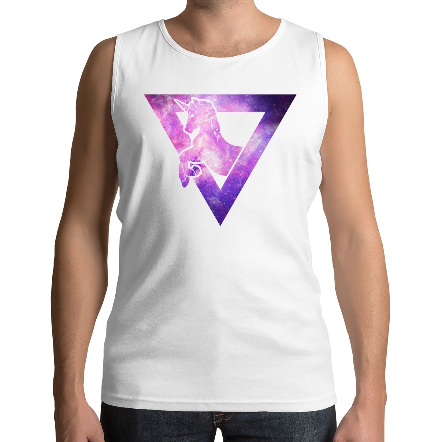 Galaxy Uniciorn Geometric Mens Vest