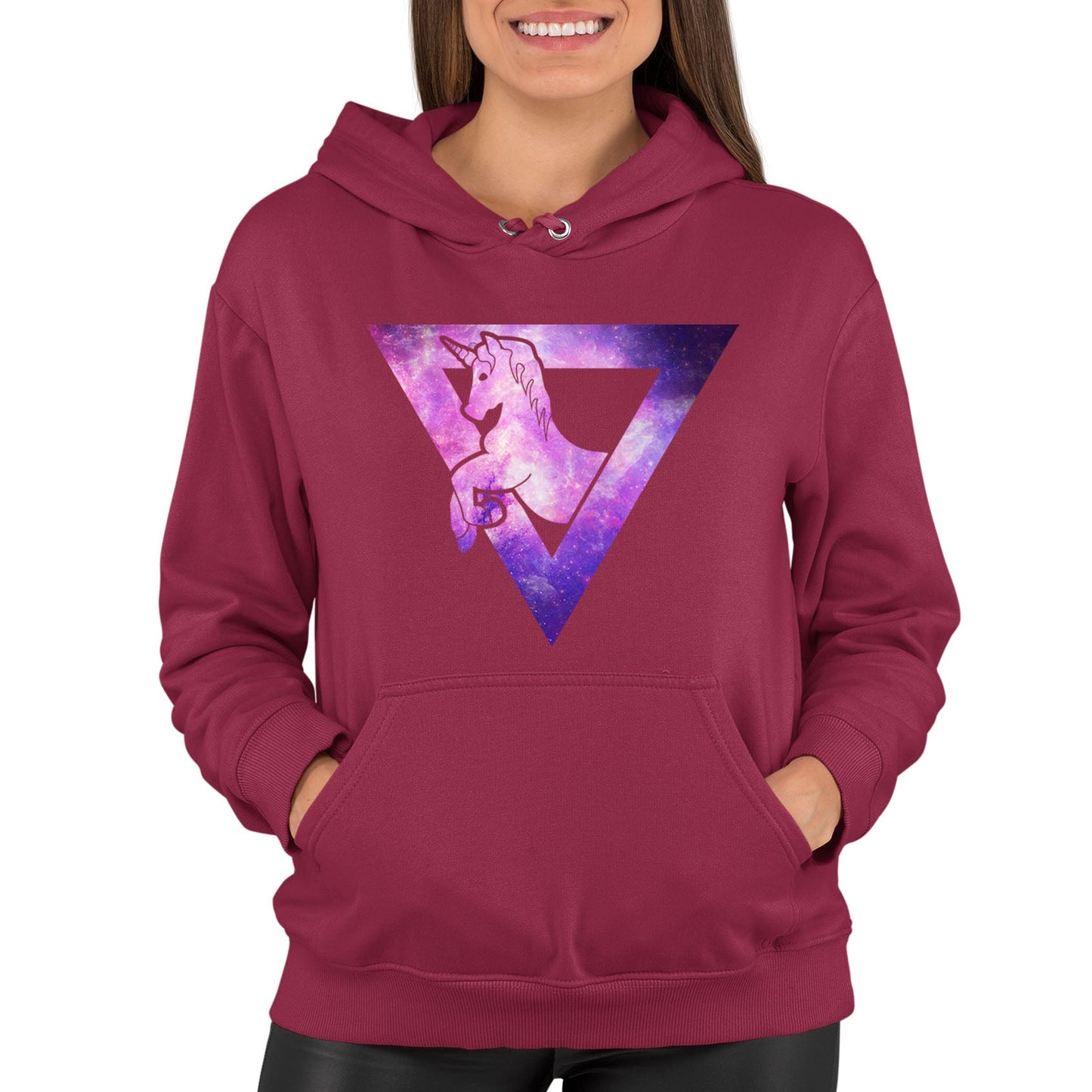 Galaxy Uniciorn Geometric Womens Pullover Hoodie