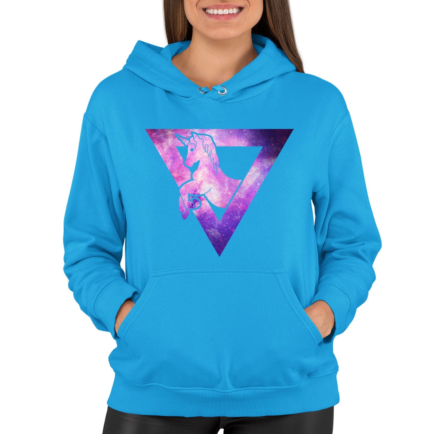 Galaxy Uniciorn Geometric Womens Pullover Hoodie