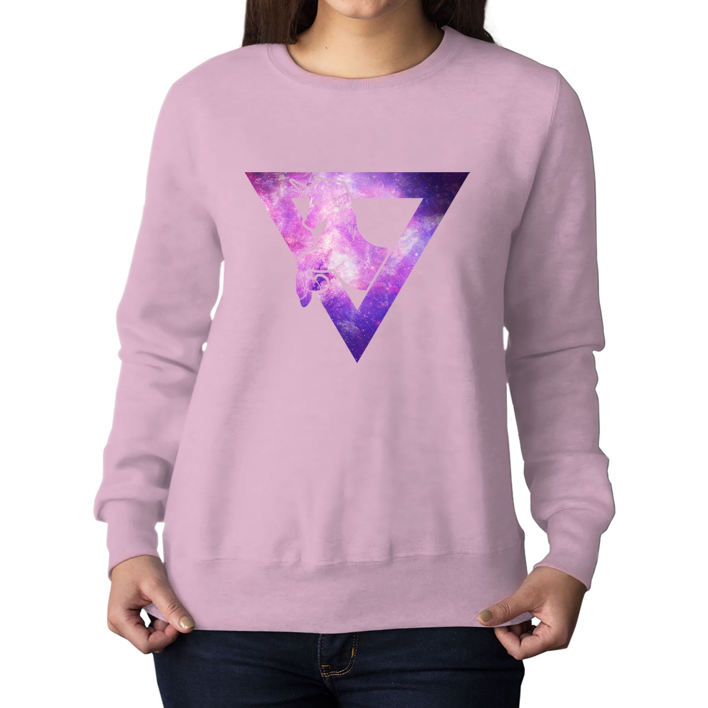 Galaxy Uniciorn Geometric Womens Sweatshirt