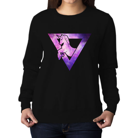 Galaxy Uniciorn Geometric Womens Sweatshirt