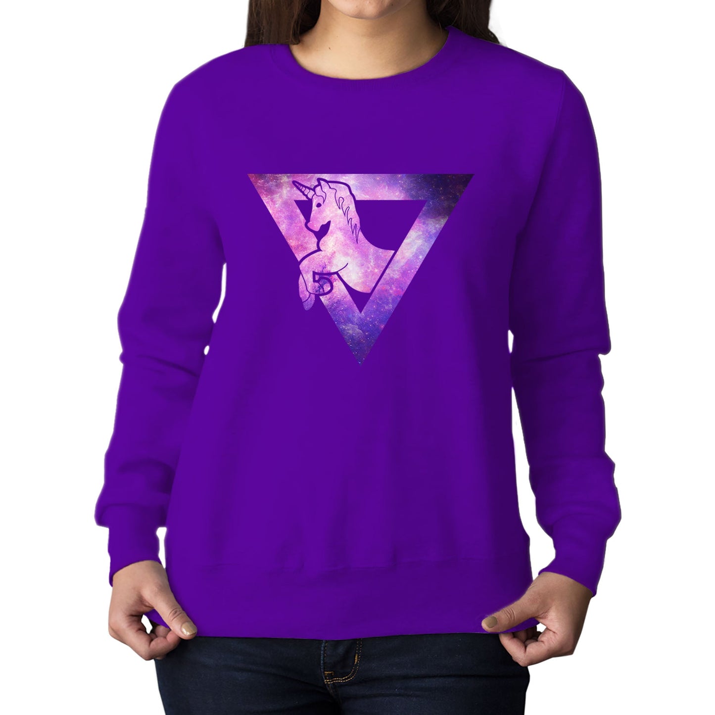 Galaxy Uniciorn Geometric Womens Sweatshirt