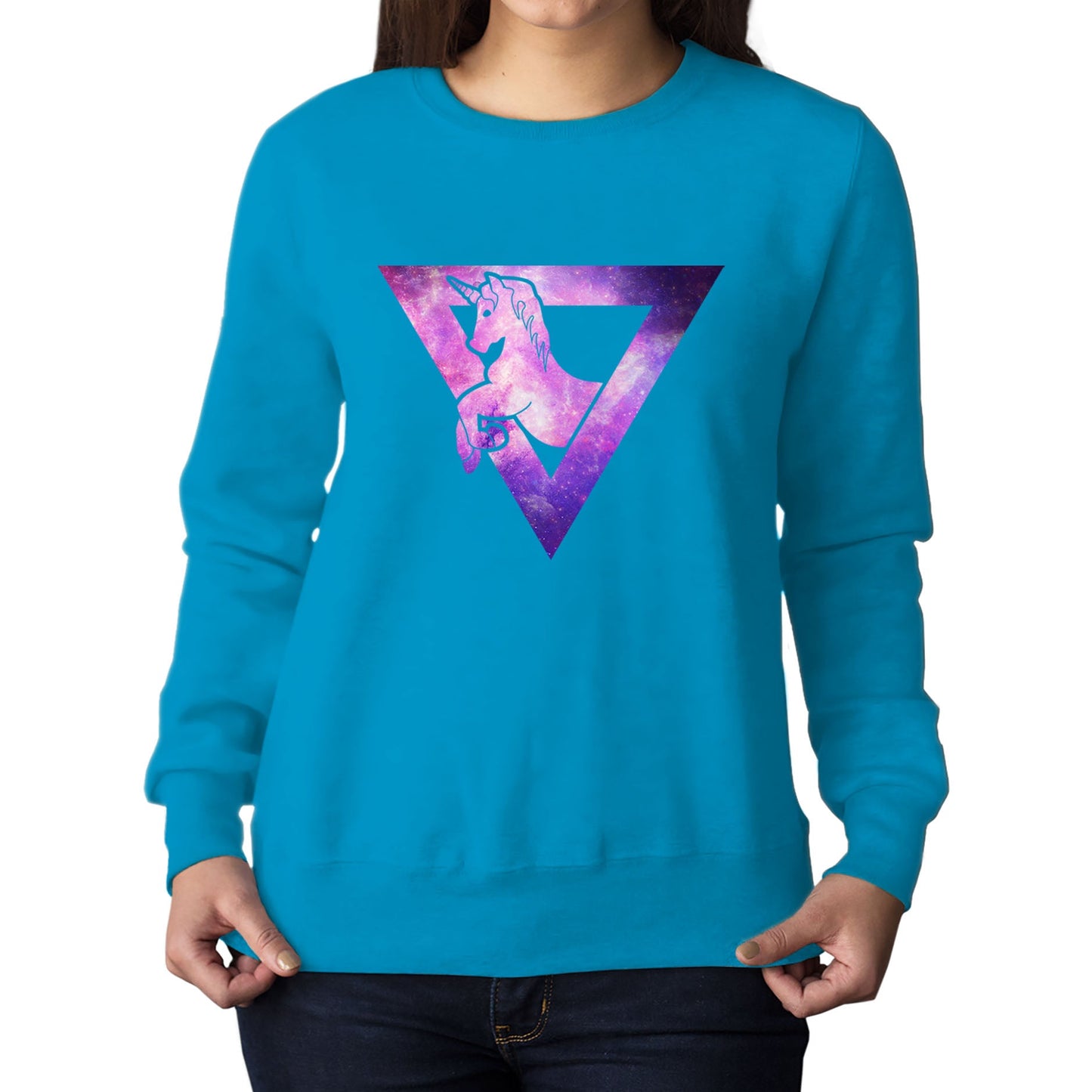 Galaxy Uniciorn Geometric Womens Sweatshirt