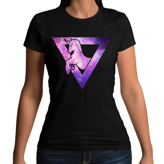 Galaxy Uniciorn Geometric Womens T-shirt