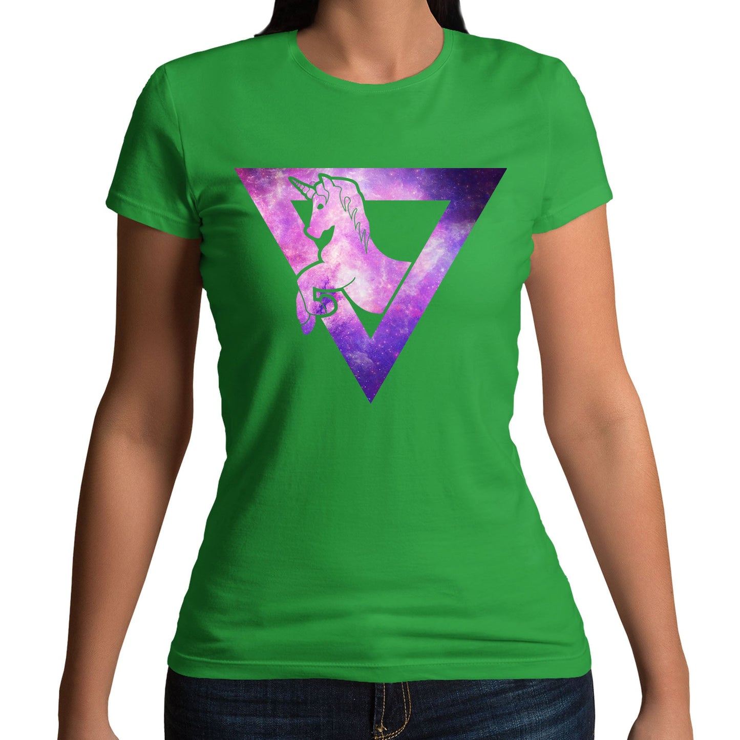 Galaxy Uniciorn Geometric Womens T-shirt