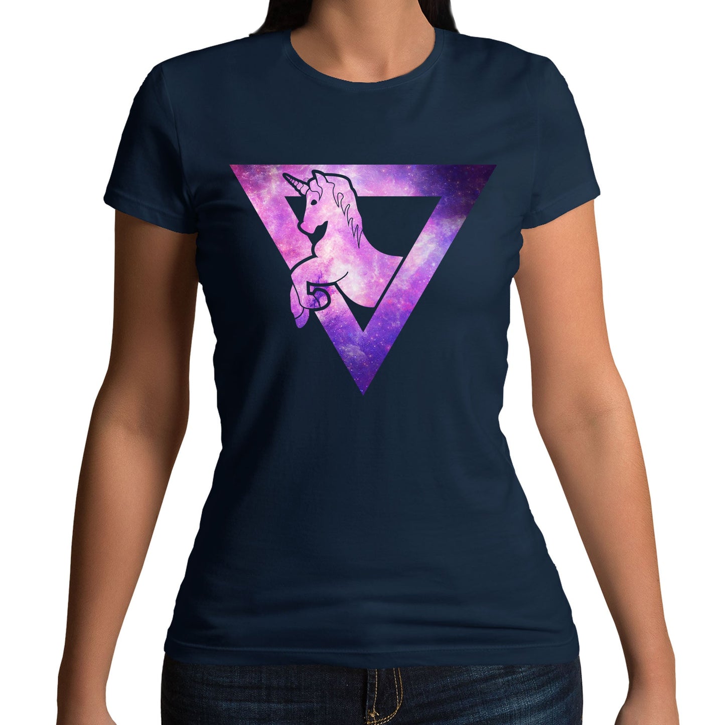 Galaxy Uniciorn Geometric Womens T-shirt