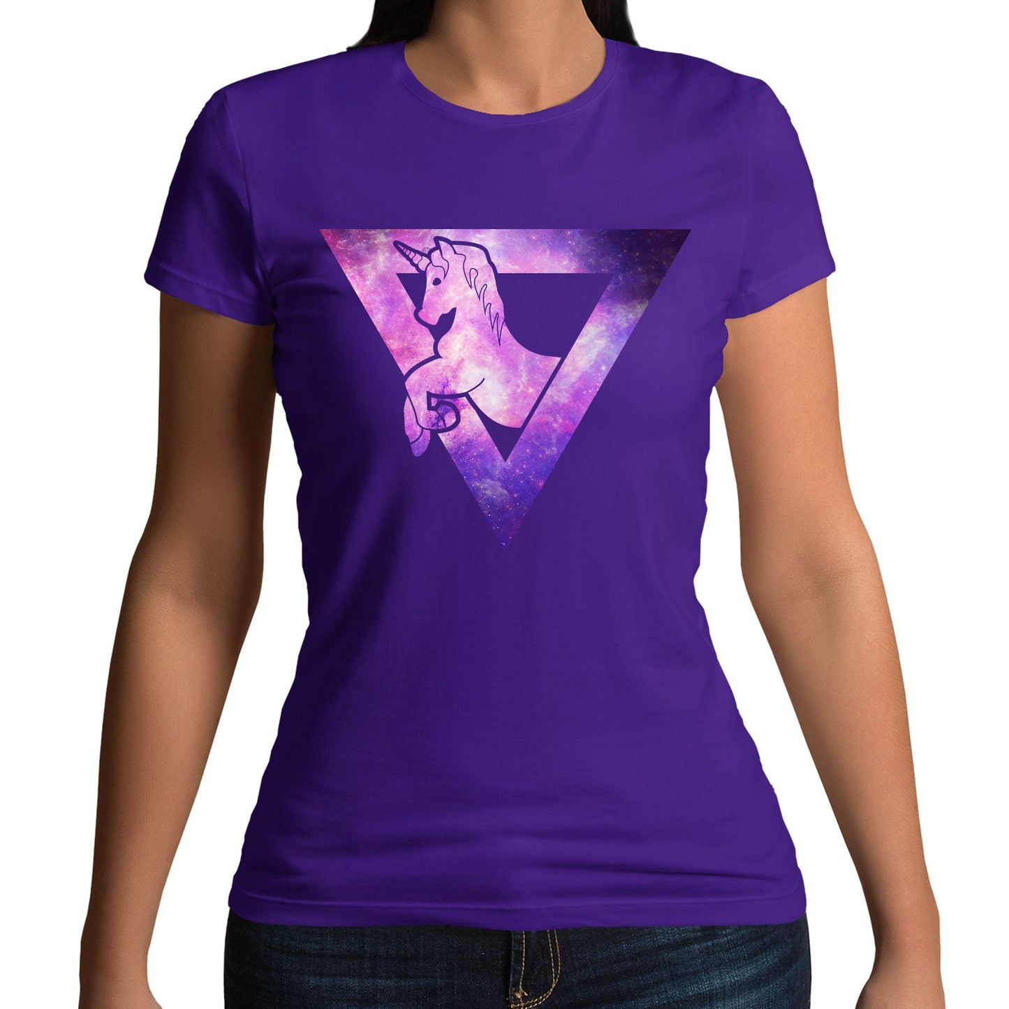 Galaxy Uniciorn Geometric Womens T-shirt