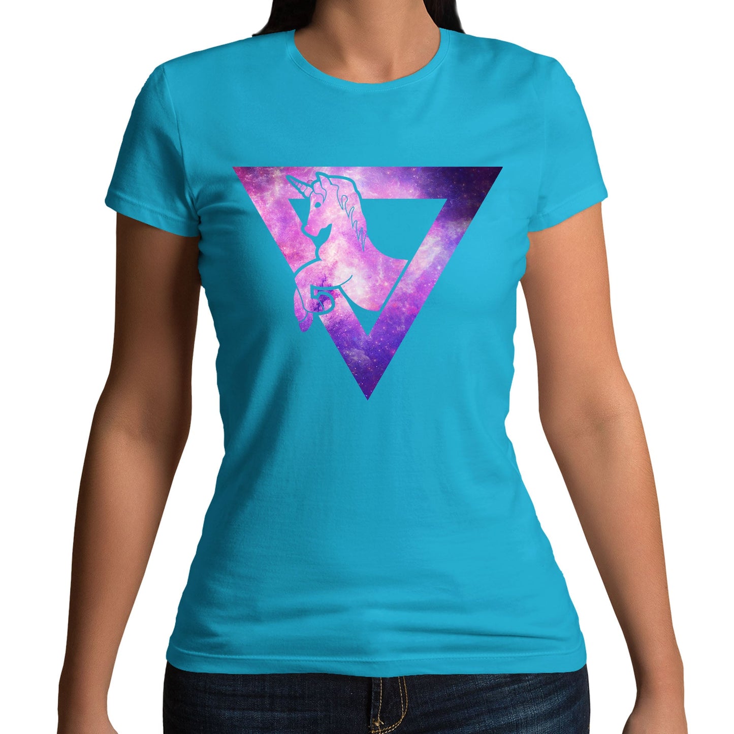 Galaxy Uniciorn Geometric Womens T-shirt