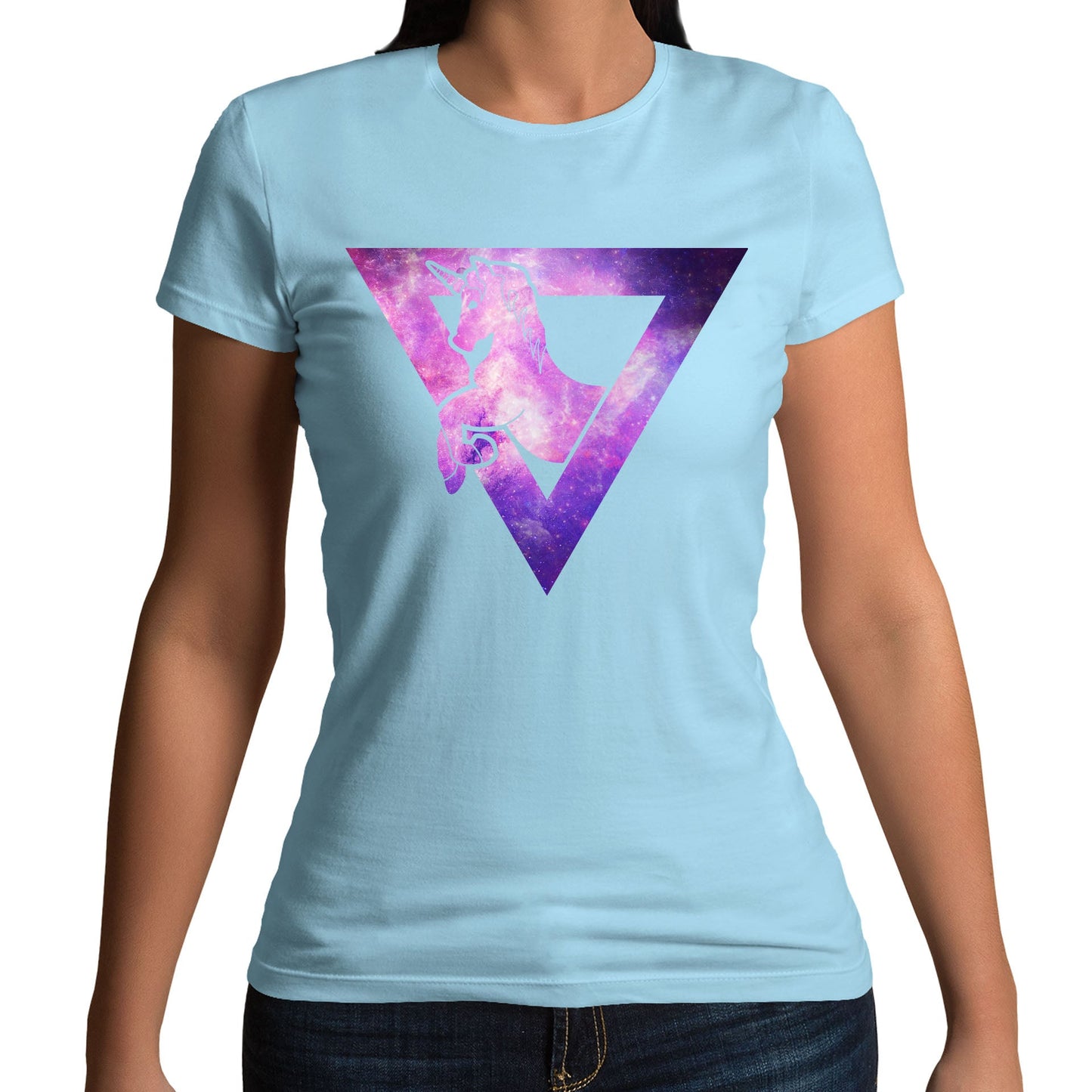 Galaxy Uniciorn Geometric Womens T-shirt