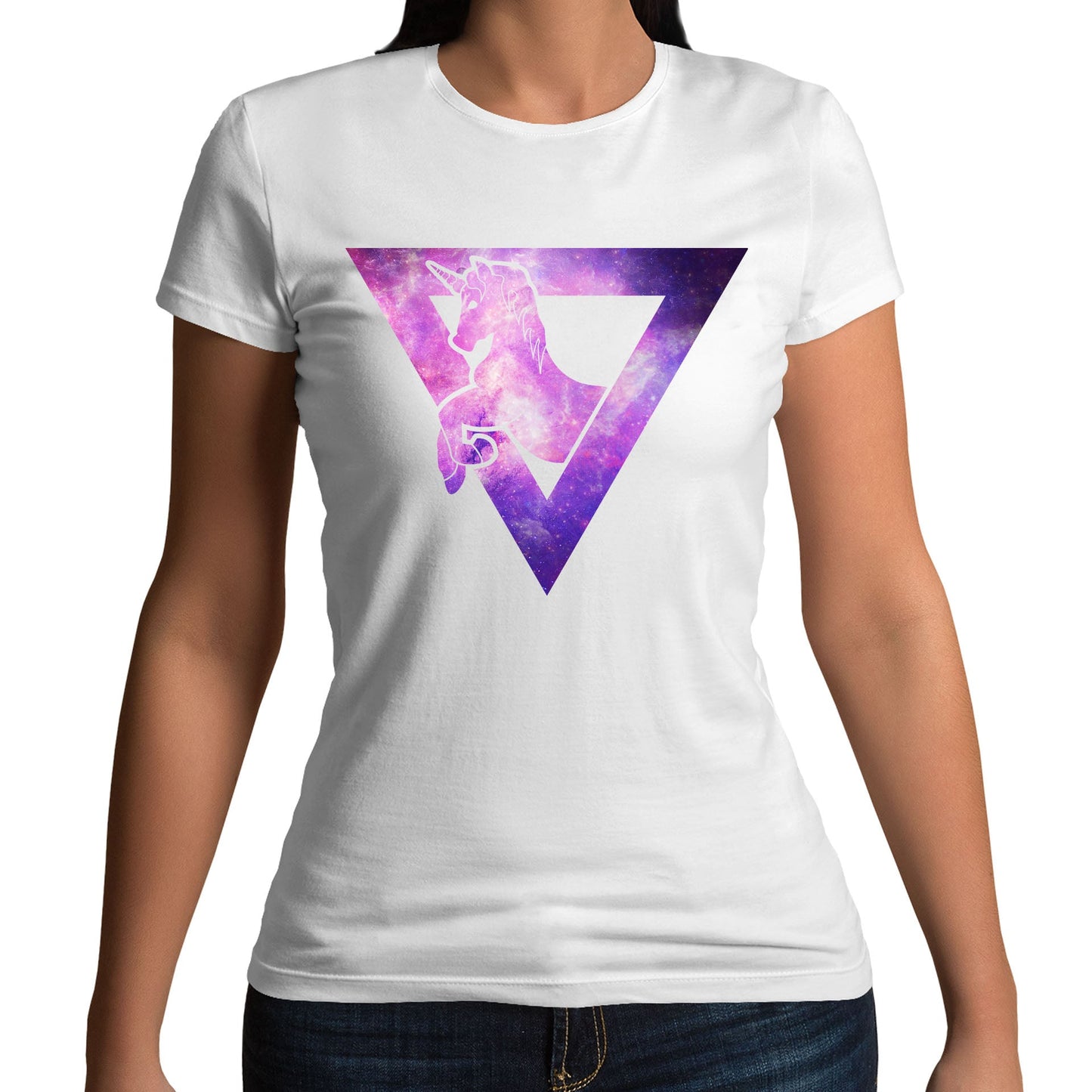 Galaxy Uniciorn Geometric Womens T-shirt