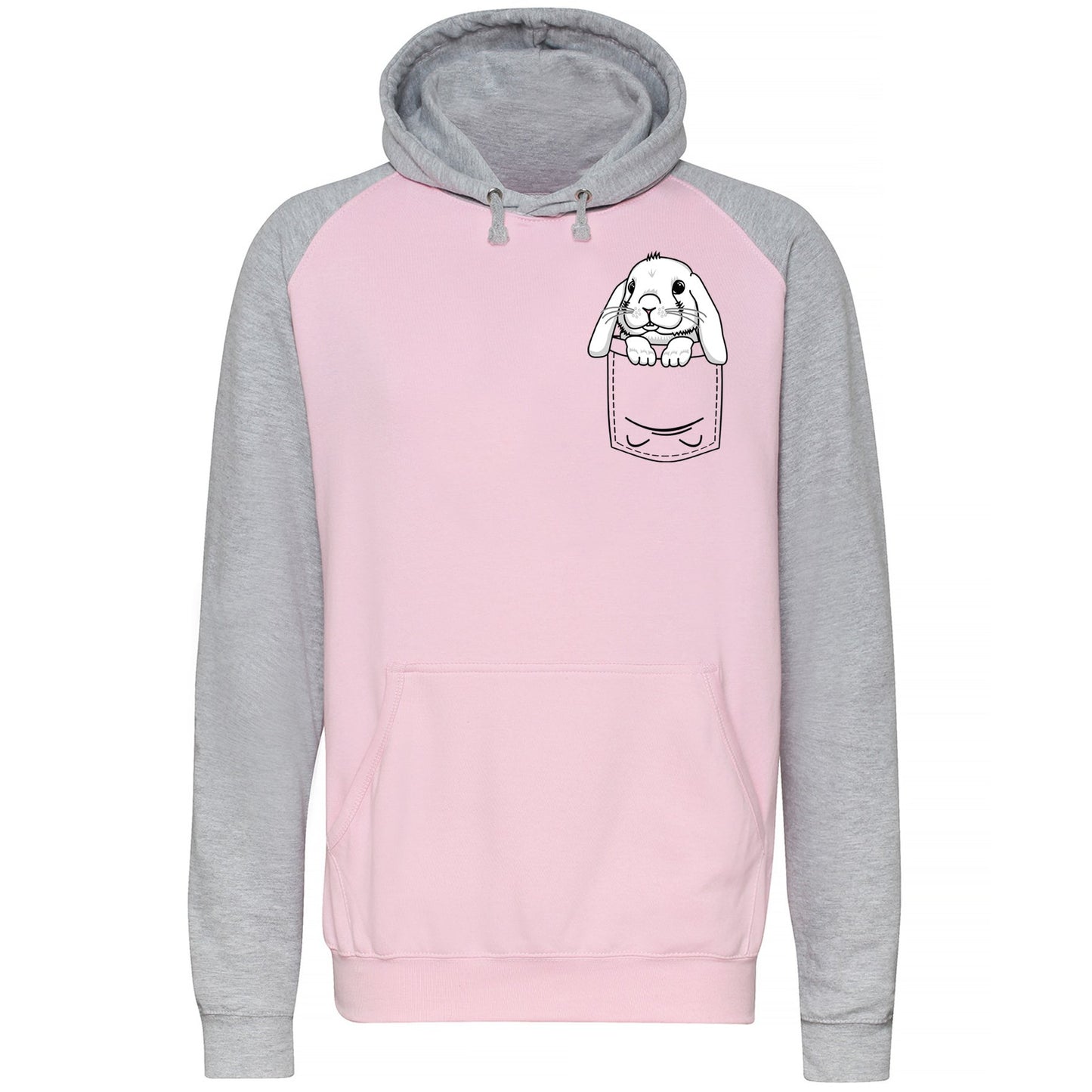 Rabbit Pocket Print Baseball Hoodie