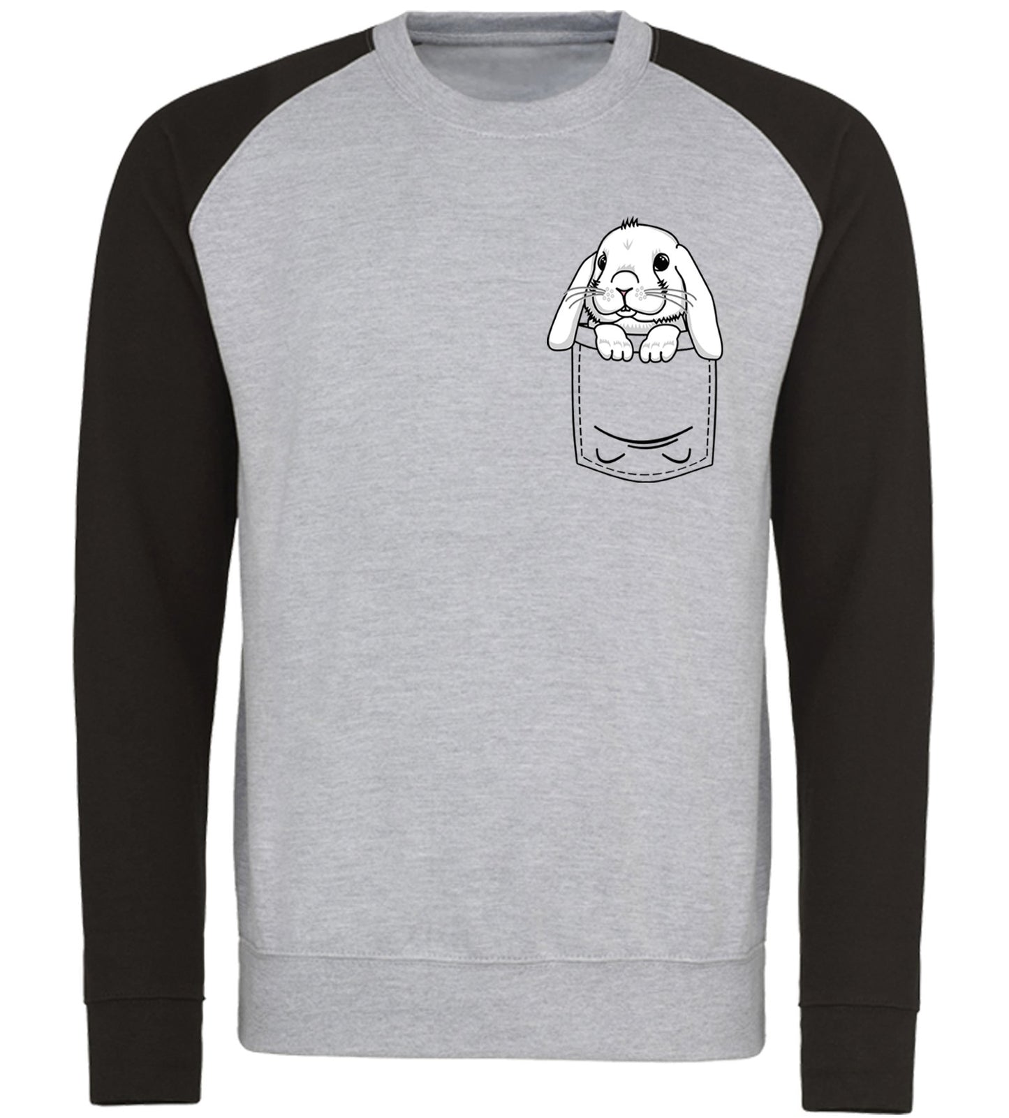 Rabbit Pocket Print Baseball Sweatshirt