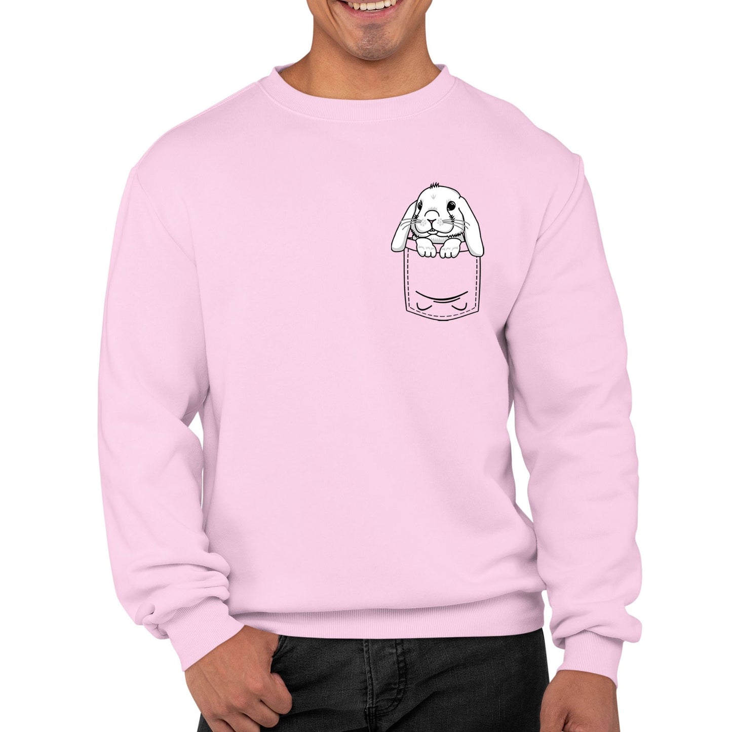 Rabbit Pocket Print Mens Sweatshirt