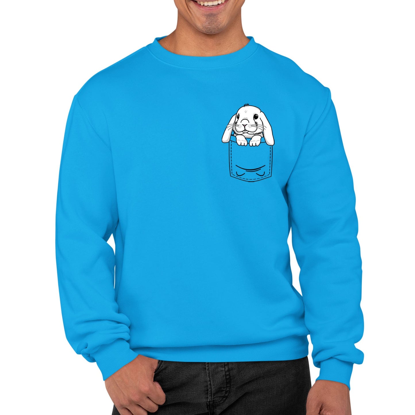 Rabbit Pocket Print Mens Sweatshirt