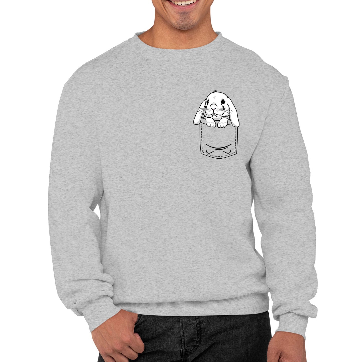 Rabbit Pocket Print Mens Sweatshirt